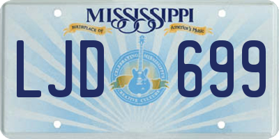 MS license plate LJD699