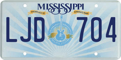 MS license plate LJD704