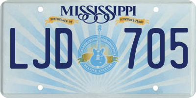MS license plate LJD705