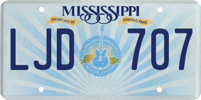 MS license plate LJD707