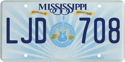 MS license plate LJD708