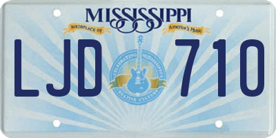 MS license plate LJD710