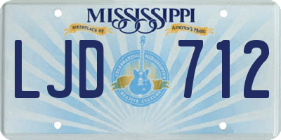 MS license plate LJD712