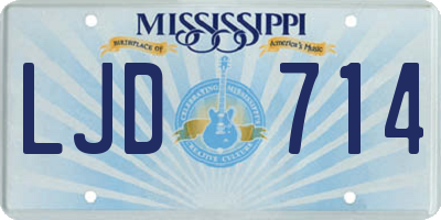 MS license plate LJD714
