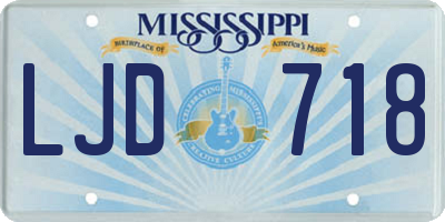 MS license plate LJD718