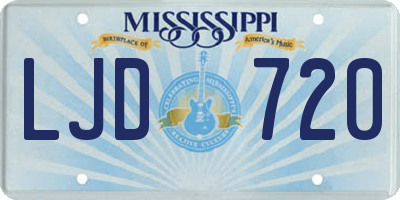 MS license plate LJD720