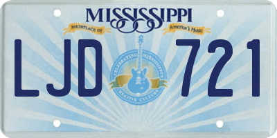 MS license plate LJD721