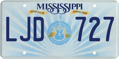 MS license plate LJD727