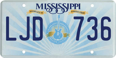 MS license plate LJD736