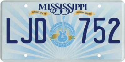 MS license plate LJD752