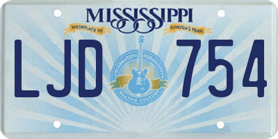 MS license plate LJD754