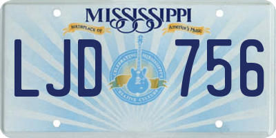 MS license plate LJD756
