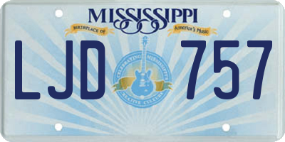 MS license plate LJD757