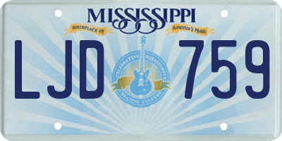 MS license plate LJD759