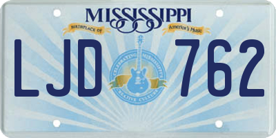 MS license plate LJD762