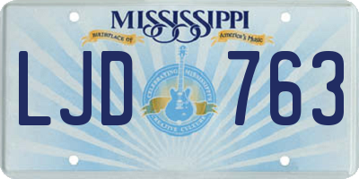 MS license plate LJD763