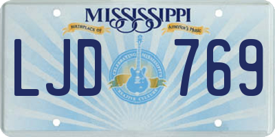 MS license plate LJD769
