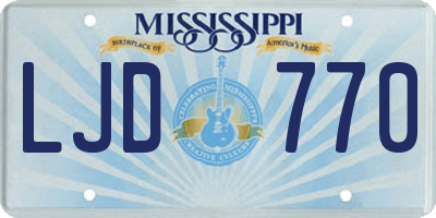 MS license plate LJD770
