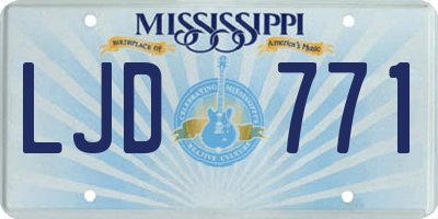 MS license plate LJD771