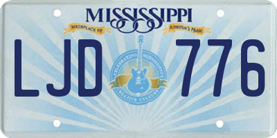 MS license plate LJD776