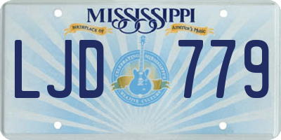MS license plate LJD779