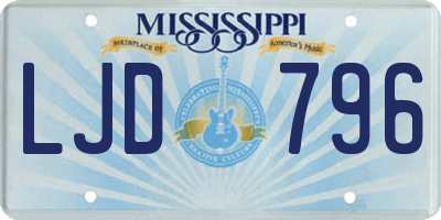 MS license plate LJD796