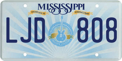 MS license plate LJD808