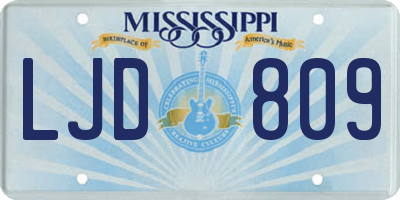 MS license plate LJD809