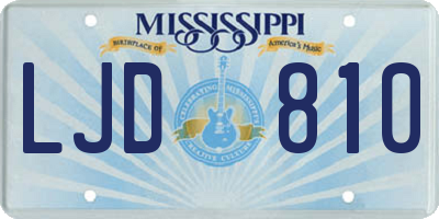 MS license plate LJD810