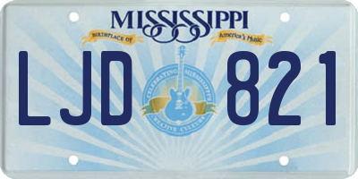 MS license plate LJD821