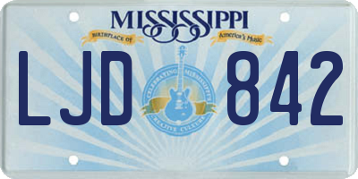 MS license plate LJD842