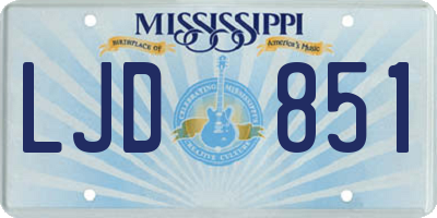 MS license plate LJD851