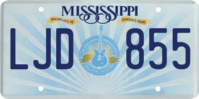 MS license plate LJD855