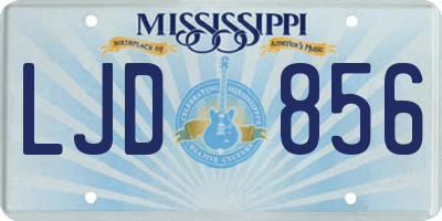 MS license plate LJD856