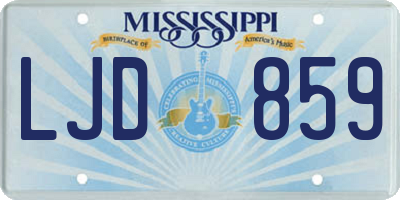 MS license plate LJD859