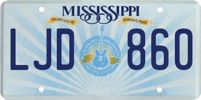 MS license plate LJD860
