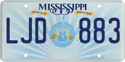 MS license plate LJD883