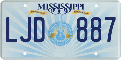 MS license plate LJD887