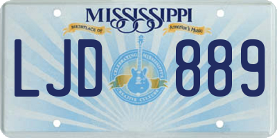 MS license plate LJD889