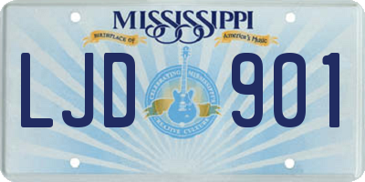 MS license plate LJD901