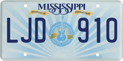 MS license plate LJD910