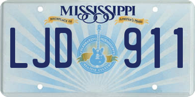 MS license plate LJD911