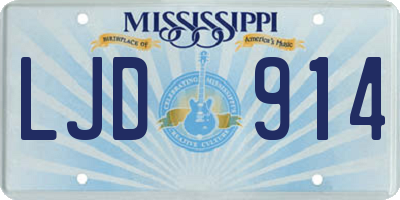 MS license plate LJD914