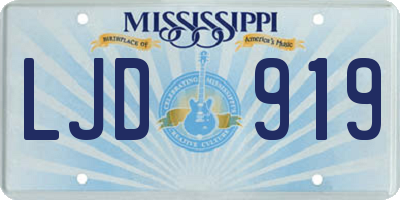 MS license plate LJD919