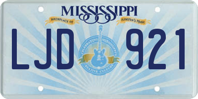 MS license plate LJD921