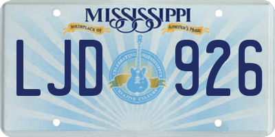 MS license plate LJD926