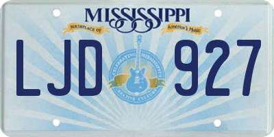 MS license plate LJD927