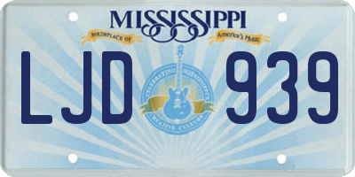 MS license plate LJD939