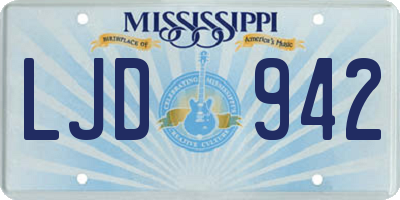 MS license plate LJD942