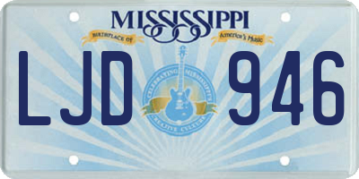 MS license plate LJD946
